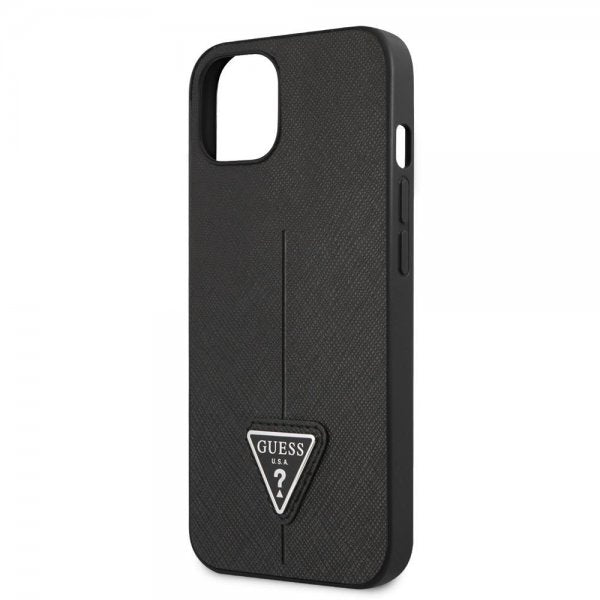 Guess iPhone 13 Skal Saffiano Metal Triangle Svart