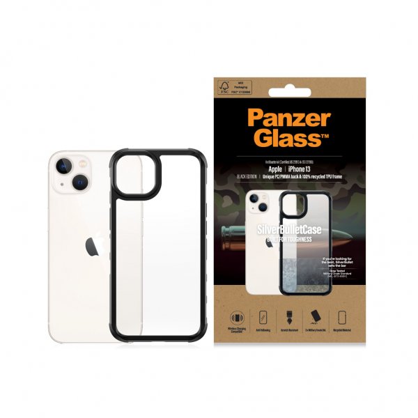 PanzerGlass iPhone 13 Skal SilverBullet Case Svart