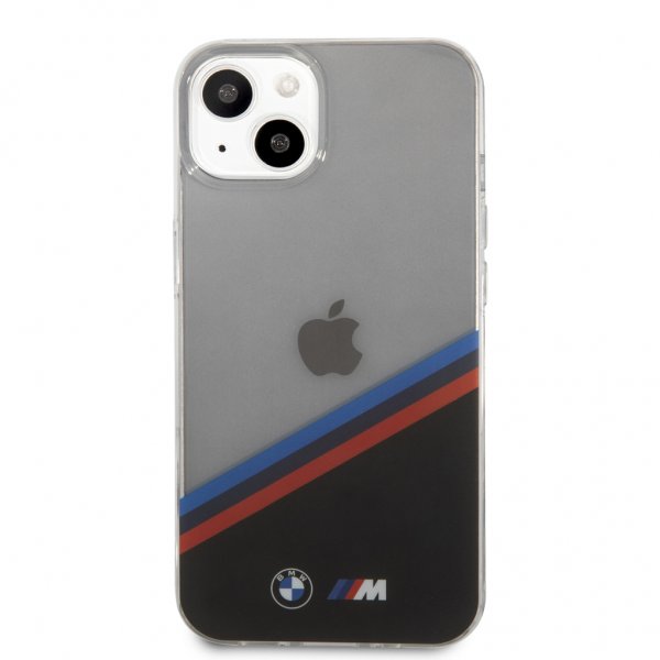 BMW iPhone 13 Skal Tricolor Stripe Transparent Svart