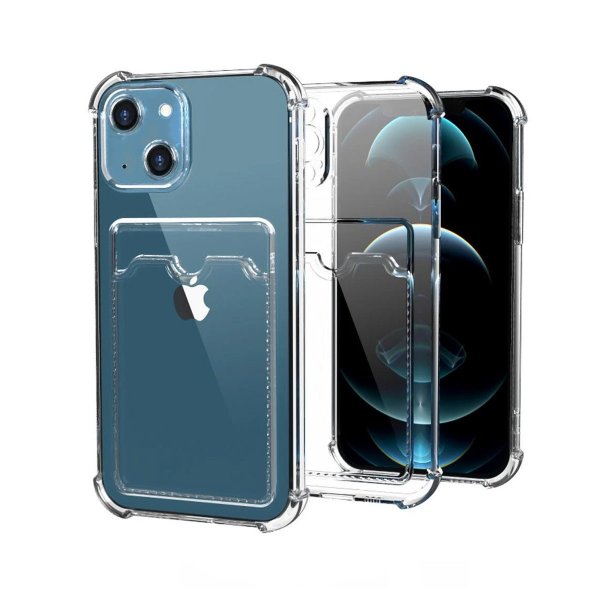 iPhone 13 Skal Korthållare Stöttåligt Transparent