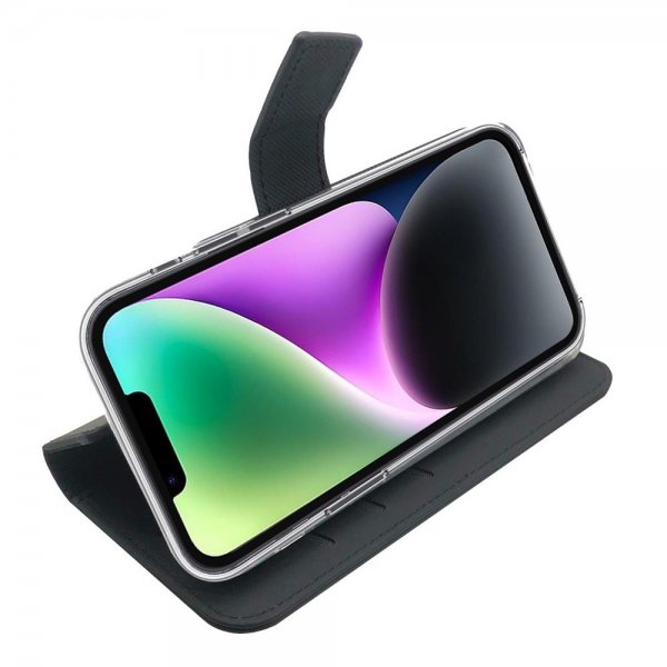 Celly iPhone 14 Fodral Wally Wallet Case Svart