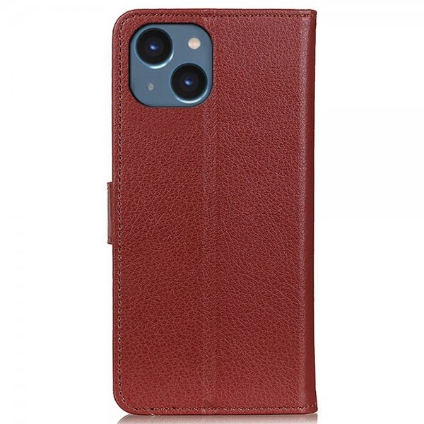 iPhone 14 Plus Fodral Litchi Brun