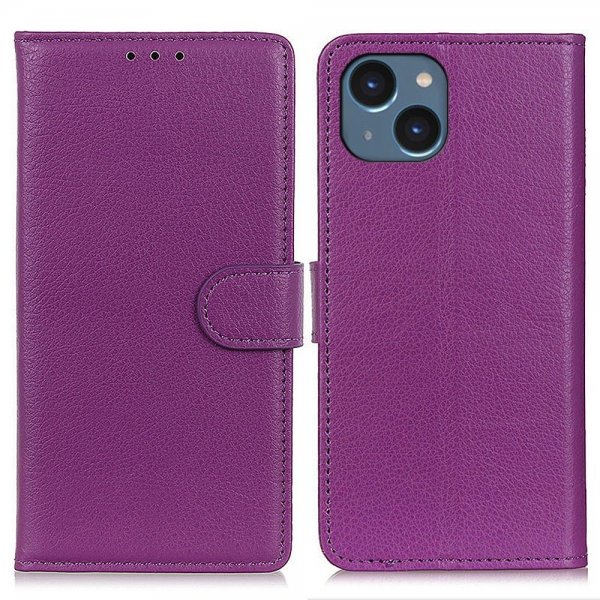 iPhone 14 Plus Fodral Litchi Lila