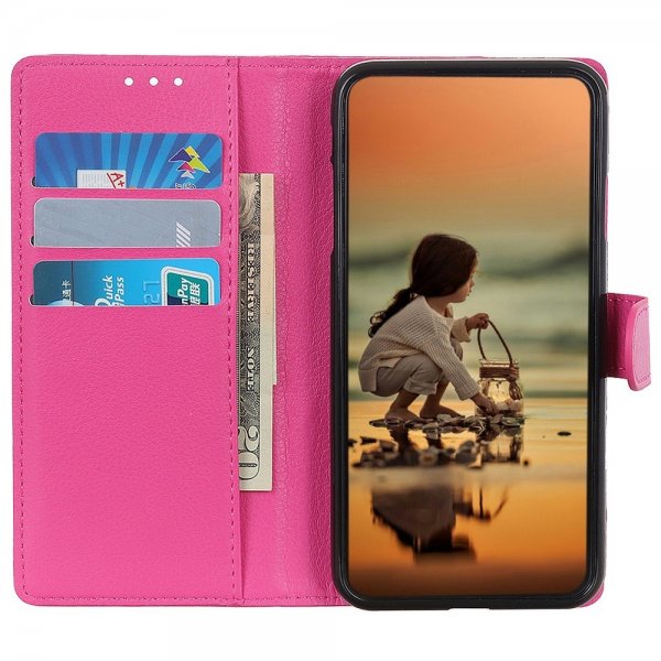 iPhone 14 Plus Fodral Litchi Magenta