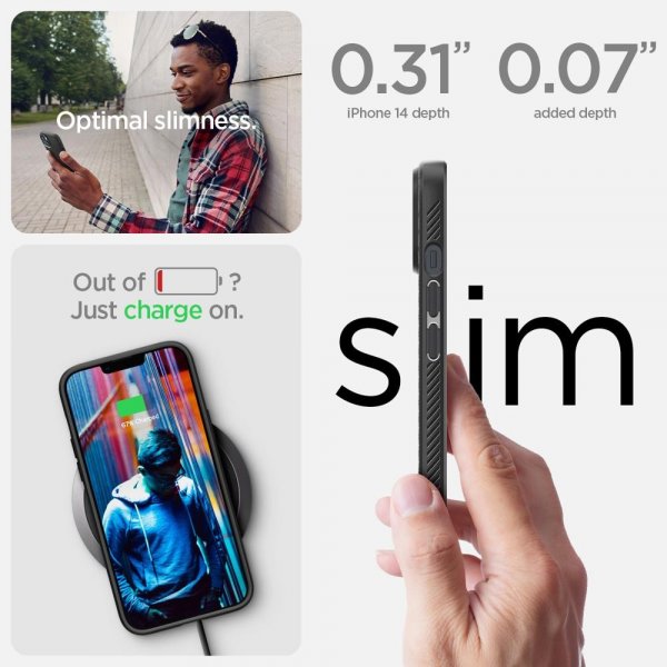Spigen iPhone 14 Plus Skal Liquid Air Matte Black