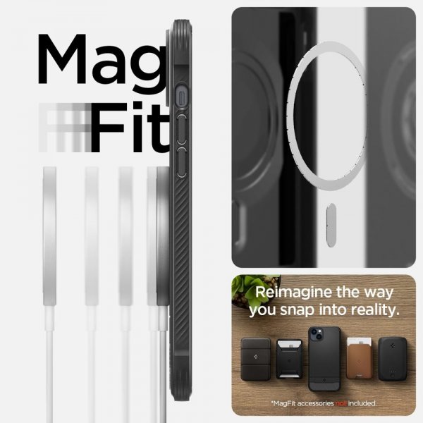 Spigen iPhone 14 Plus Skal Rugged Armor MagFit Matte Black