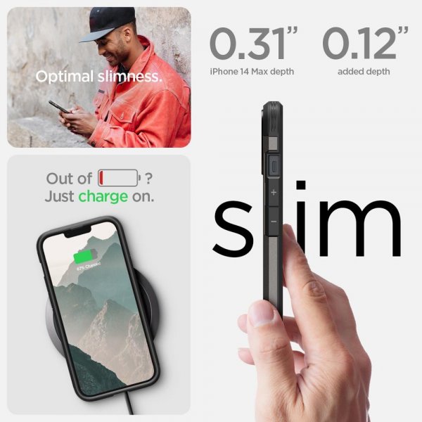 Spigen iPhone 14 Plus Skal Tough Armor MagFit Gunmetal