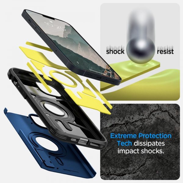 Spigen iPhone 14 Plus Skal Tough Armor MagFit Navy Blue