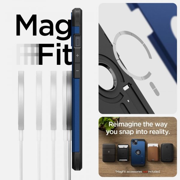 Spigen iPhone 14 Plus Skal Tough Armor MagFit Navy Blue