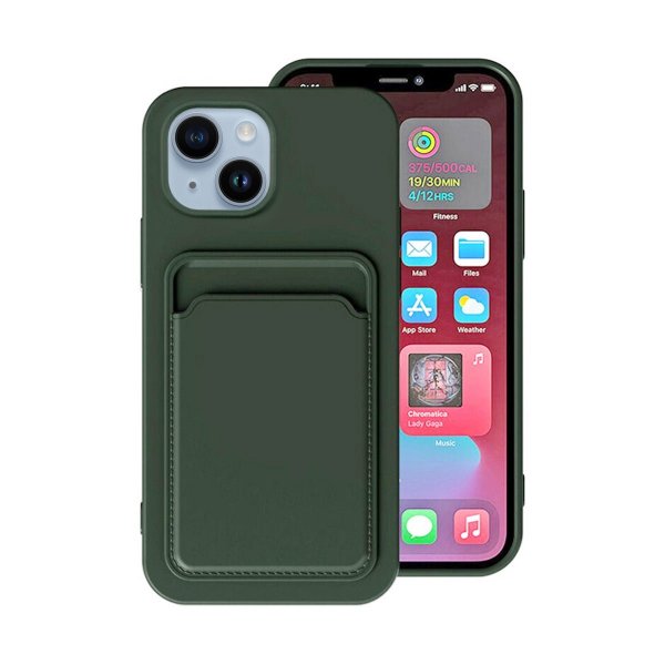 iPhone 14 Skal Korthållare Grön