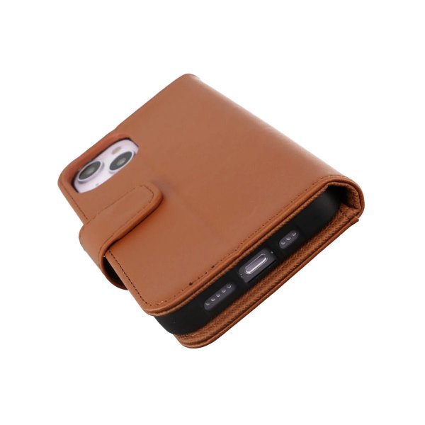Rvelon iPhone 14 Fodral Utfällbart Kortfack Brun