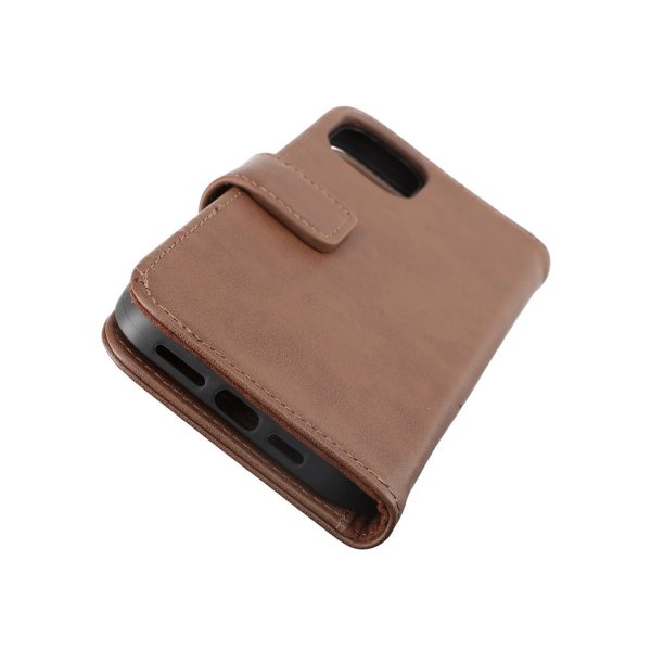 Rvelon iPhone 14 Fodral Äkta läder Kortfack Brun
