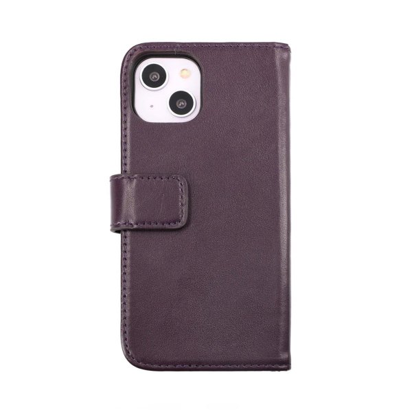 Rvelon iPhone 14 Fodral Äkta läder Kortfack Lila