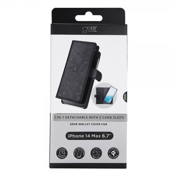 Gear iPhone 14 Plus Fodral 2-in-1 Detachable with 3 Card Slots Svart