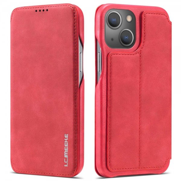 Lc.Imeeke iPhone 14 Plus Fodral Flip Röd