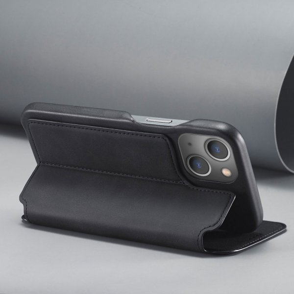 Lc.Imeeke iPhone 14 Plus Fodral Flip Svart