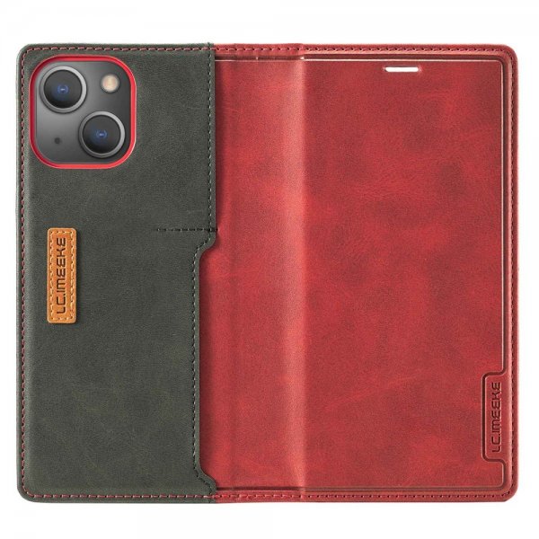 Lc.Imeeke iPhone 14 Plus Fodral Kortfack Utsida Röd