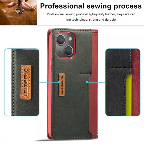 Lc.Imeeke iPhone 14 Plus Fodral Kortfack Utsida Röd