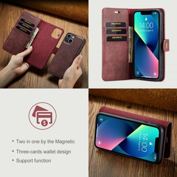 Dg.Ming iPhone 14 Plus Fodral Löstagbart Skal Röd