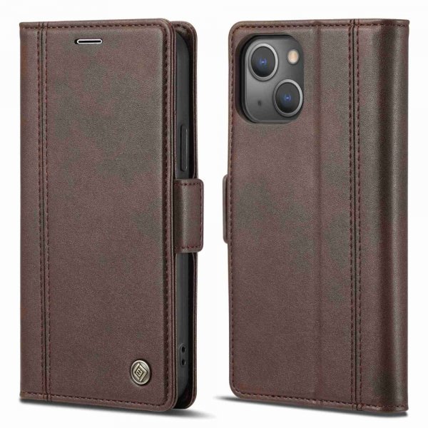Lc.Imeeke iPhone 14 Plus Fodral med Kortfack Brun