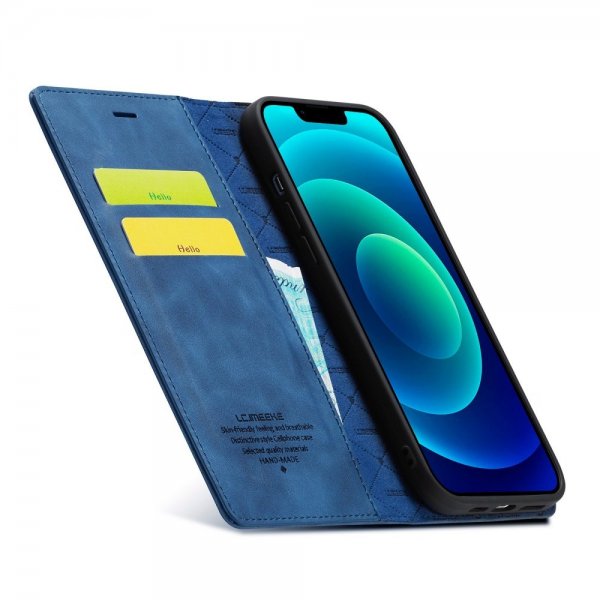 Lc.Imeeke iPhone 14 Plus Fodral med Kortfack Flip Blå
