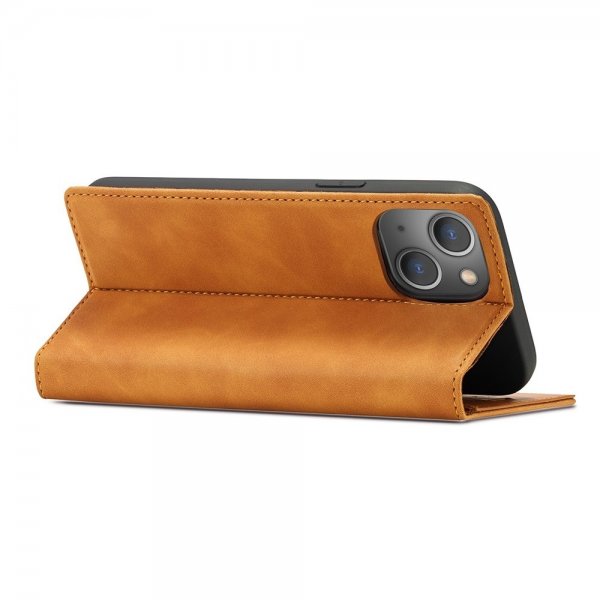 Lc.Imeeke iPhone 14 Plus Fodral med Kortfack Flip Brun