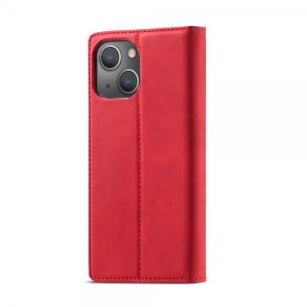 Lc.Imeeke iPhone 14 Plus Fodral med Kortfack Flip Röd