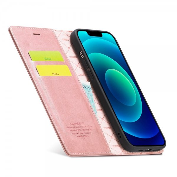 Lc.Imeeke iPhone 14 Plus Fodral med Kortfack Flip Roseguld