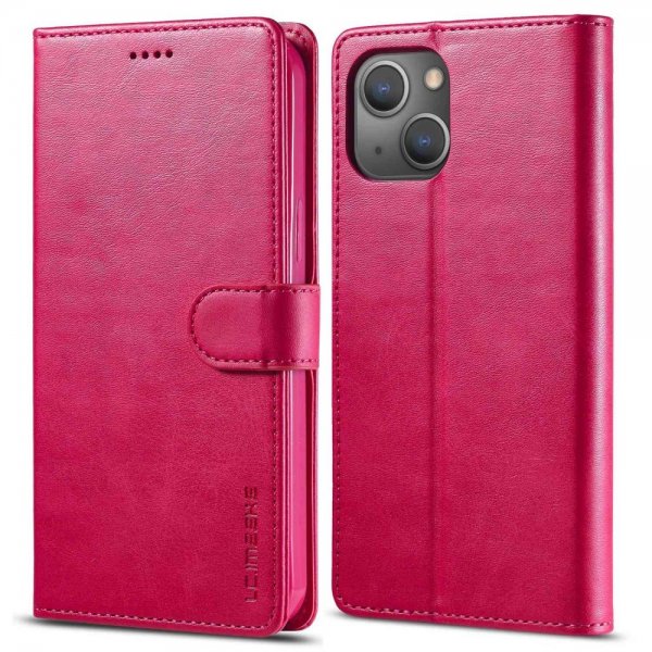 Lc.Imeeke iPhone 14 Plus Fodral med Kortfack Stativfunktion Magenta