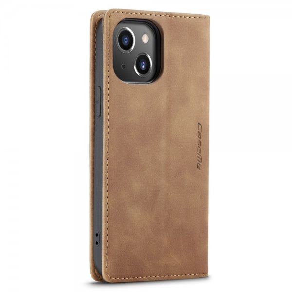 CaseMe iPhone 14 Plus Fodral Retro Flip Brun