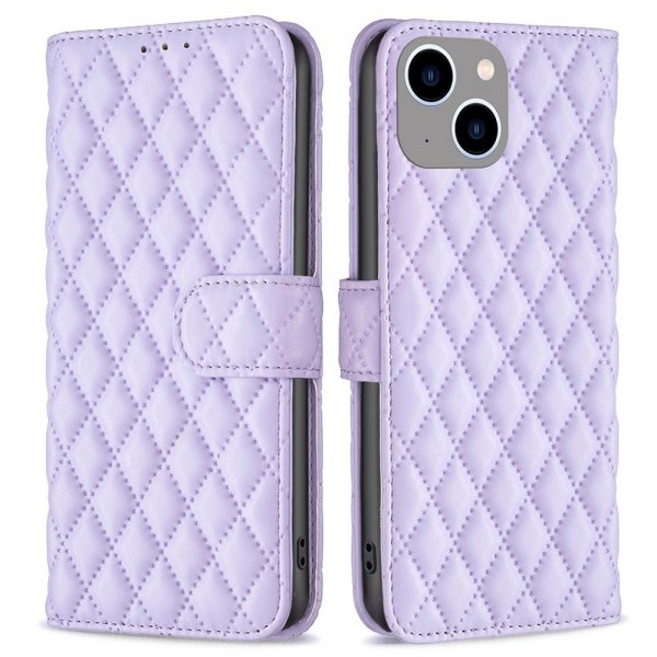 iPhone 14 Plus Fodral Rombmönster Lila