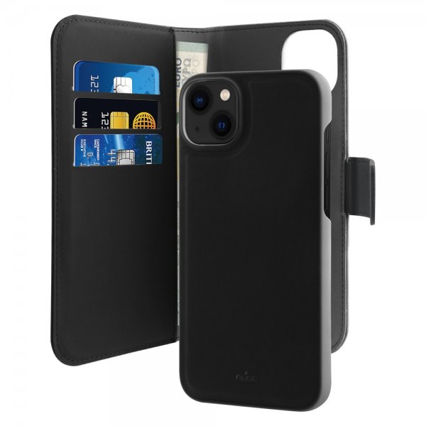 Puro iPhone 14 Plus Fodral Wallet Detachable 2 in 1 Svart