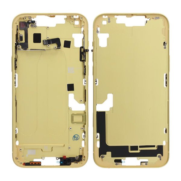 iPhone 14 Plus Mittenram med smådelar OEM - Gul