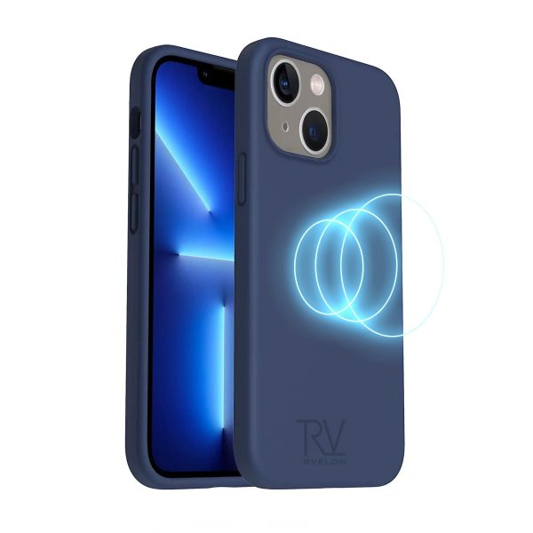 Rvelon iPhone 14 Plus Skal Silikon MagSafe Blå