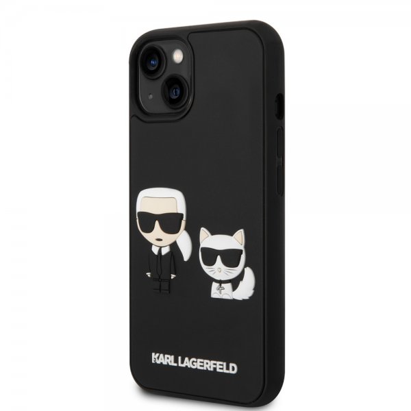Karl Lagerfeld iPhone 14 Plus Skal 3D Rubber Karl & Choupette Svart