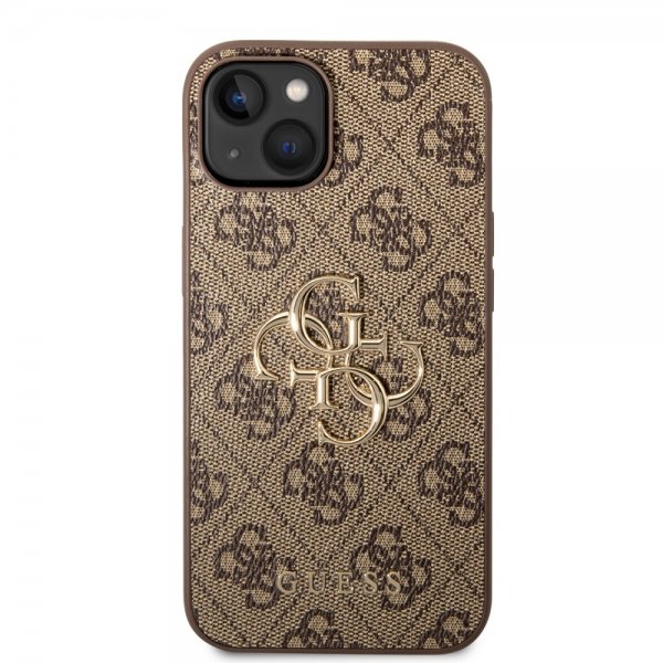 Guess iPhone 14 Plus Skal Big Metal Logo Brun