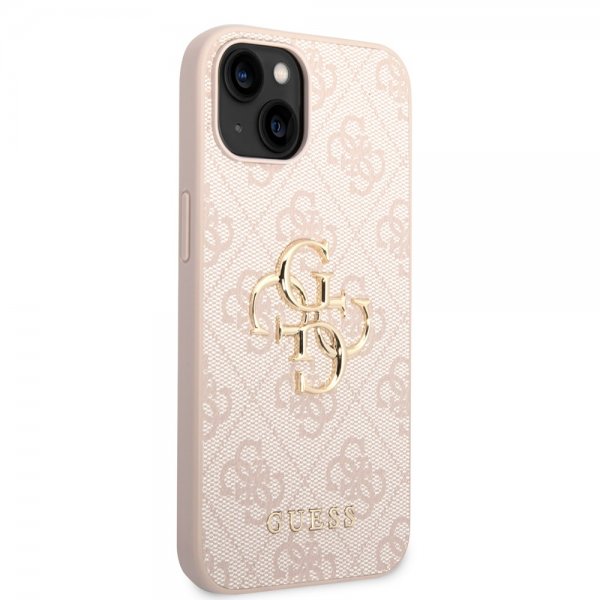 Guess iPhone 14 Plus Skal Big Metal Logo Rosa