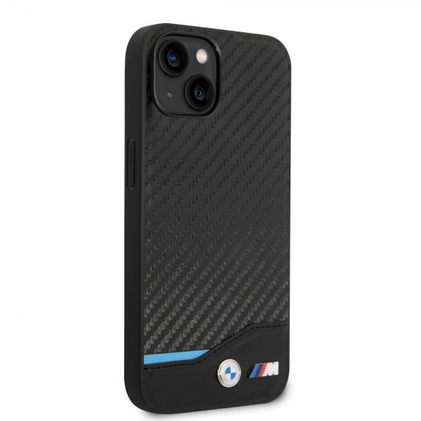 BMW iPhone 14 Plus Skal Carbon Effect Printed Logo Svart