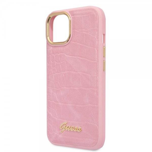 Guess iPhone 14 Plus Skal Croco Rosa