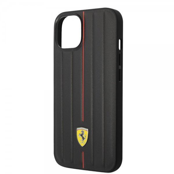 Ferrari iPhone 14 Plus Skal Embossed Stripes Röd