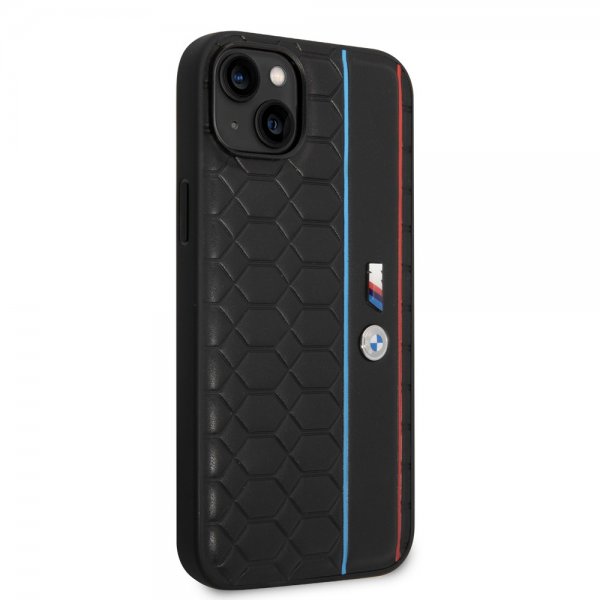 BMW iPhone 14 Plus Skal Hexagonal Pattern Svart