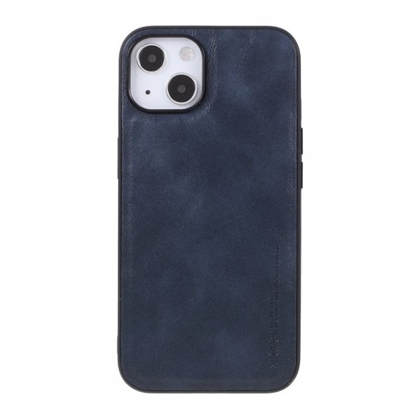 X-Level iPhone 14 Plus Skal Lädertextur Blå