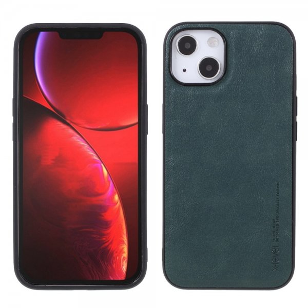 X-Level iPhone 14 Plus Skal Lädertextur Grön