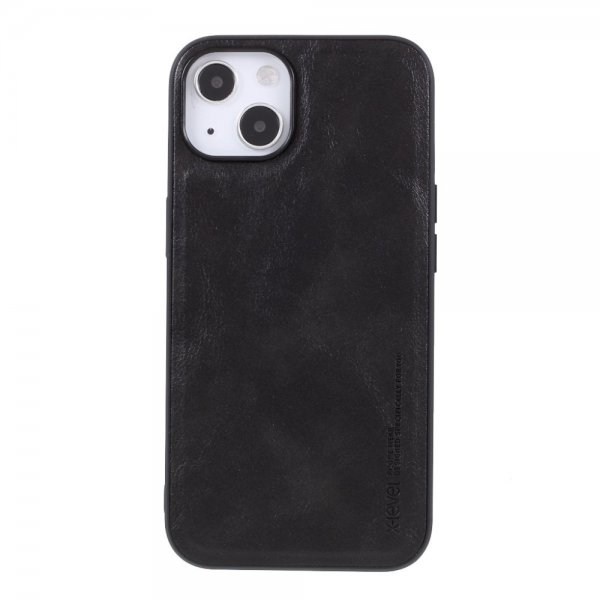 X-Level iPhone 14 Plus Skal Lädertextur Svart
