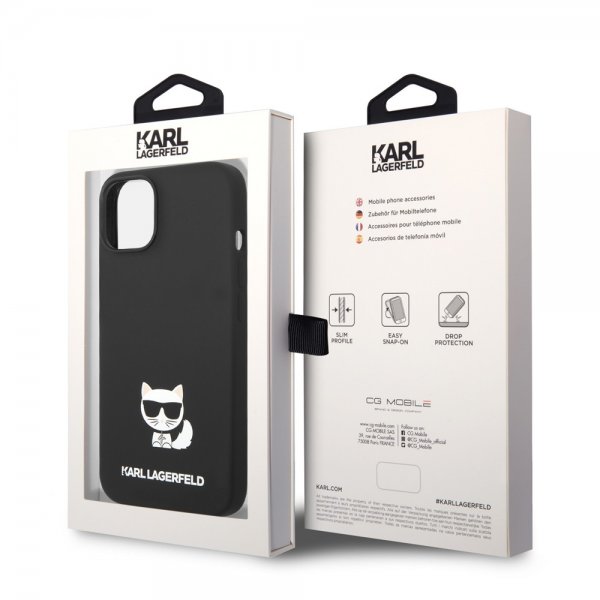 Karl Lagerfeld iPhone 14 Plus Skal Liquid Silicone Choupette Svart