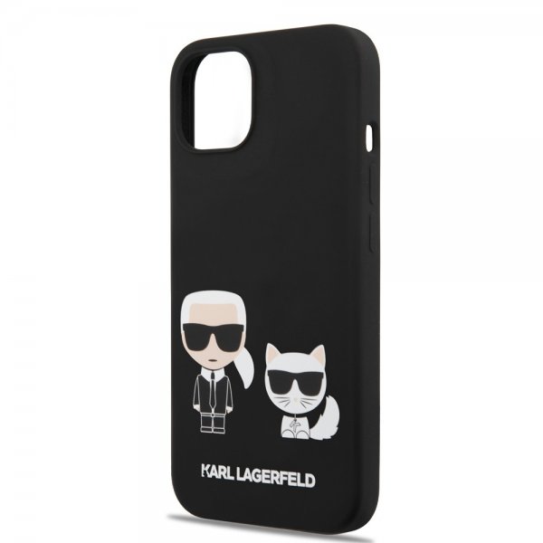 Karl Lagerfeld iPhone 14 Plus Skal Liquid Silicone Karl & Choupette MagSafe Svart