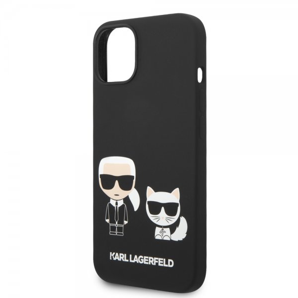 Karl Lagerfeld iPhone 14 Plus Skal Liquid Silicone Karl & Choupette Svart