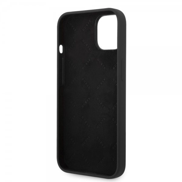 Guess iPhone 14 Plus Skal Liquid Silicone Metal Logo Svart