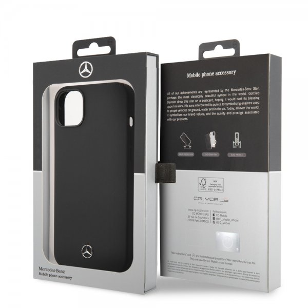 Mercedes Benz iPhone 14 Plus Skal Liquid Silicone Svart