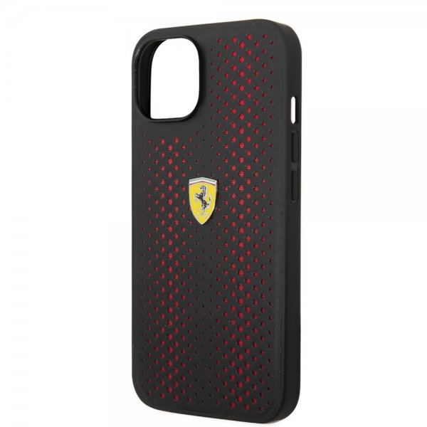 Ferrari iPhone 14 Plus Skal Logo Perforerad Röd